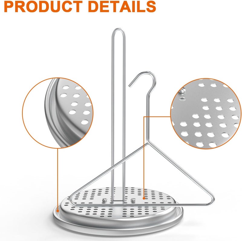 DELSbbq Turkey Fryer Stand Kit, Chicken Roaster Stand, Stainless Steel Poultry Frying Replacement with Lifter Hook,Vertical Rack and Perforated Holder Base, Turkey Fryer Accessories for Deep Fryer Pot - Image 4